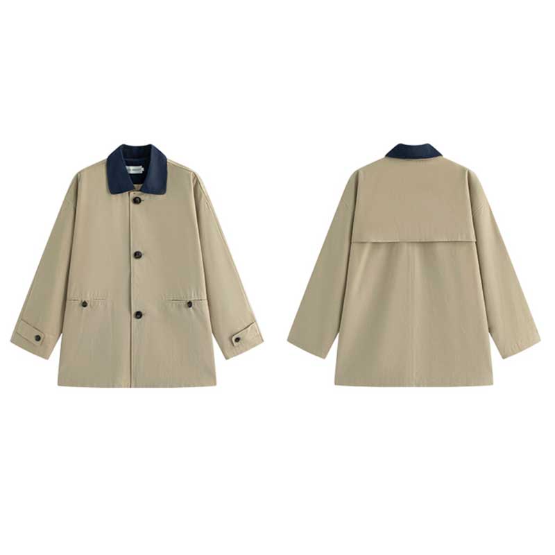 チェックカフスショートコート