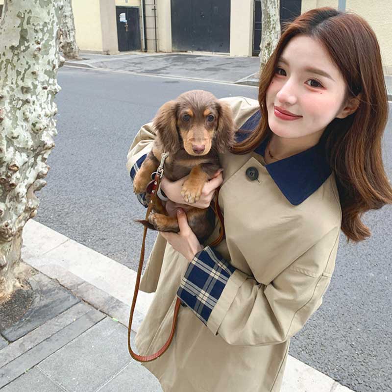 チェックカフスショートコート