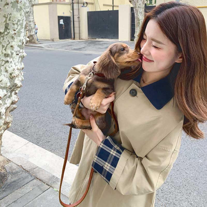 チェックカフスショートコート