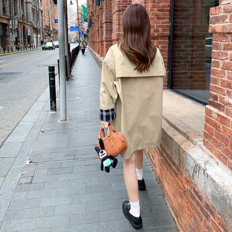 チェックカフスショートコート