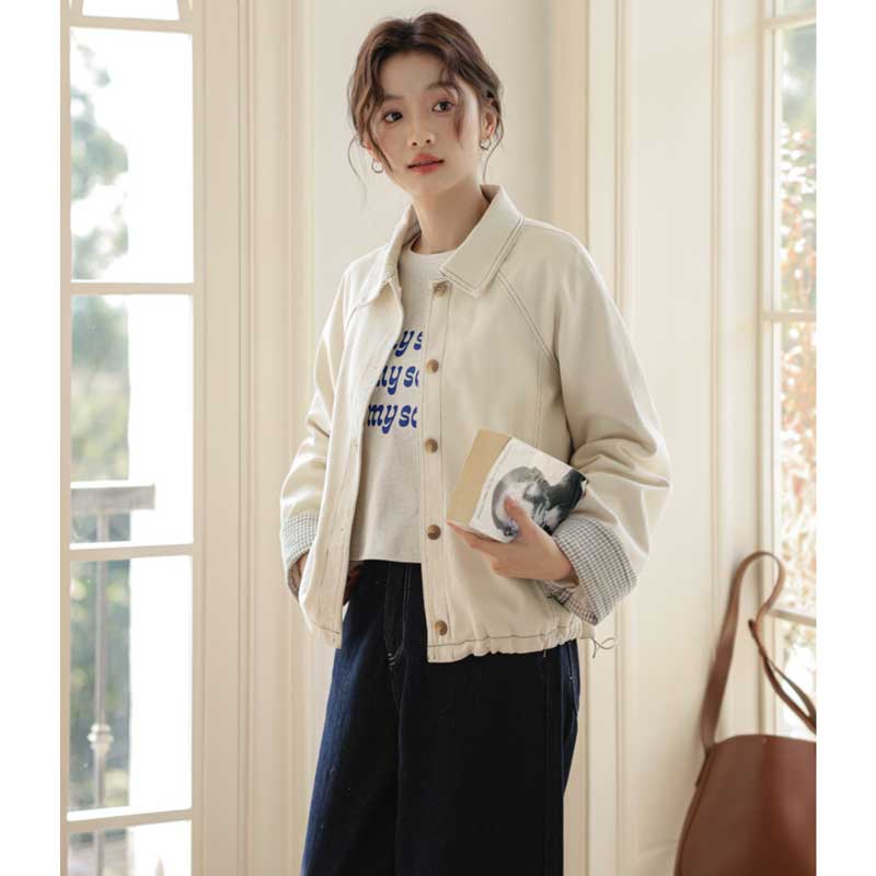 ステッチ入りホワイトジャケット