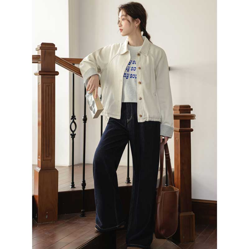 ステッチ入りホワイトジャケット