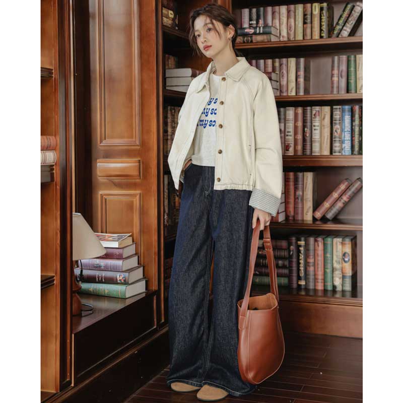 ステッチ入りホワイトジャケット