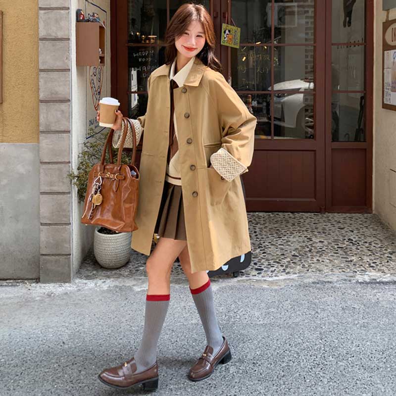 カフスデザインショートコート(2colors)