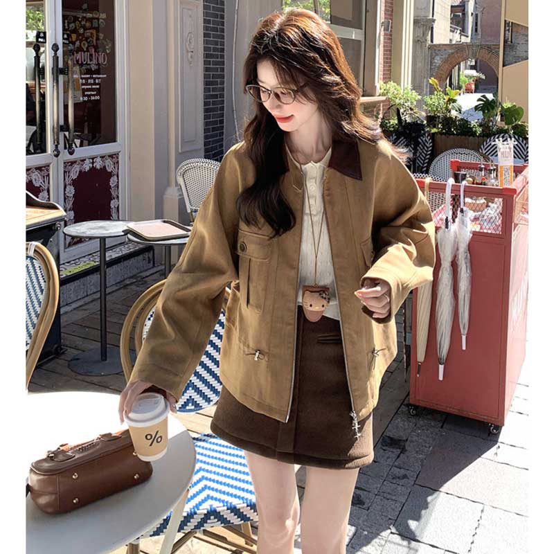 バイカラーカラースエードジャケット