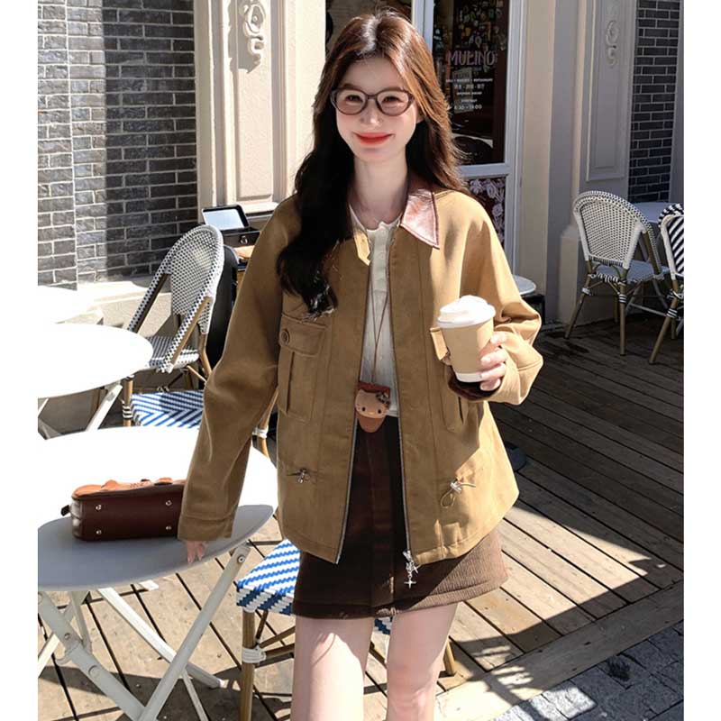 バイカラーカラースエードジャケット