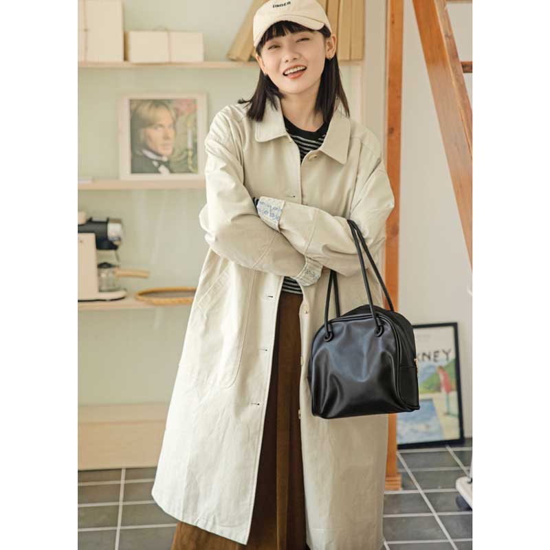 ビッグポケットコットンロングコート(2colors)
