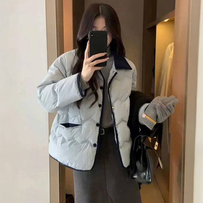 バイカラーショート丈ダウンコート(3colors)