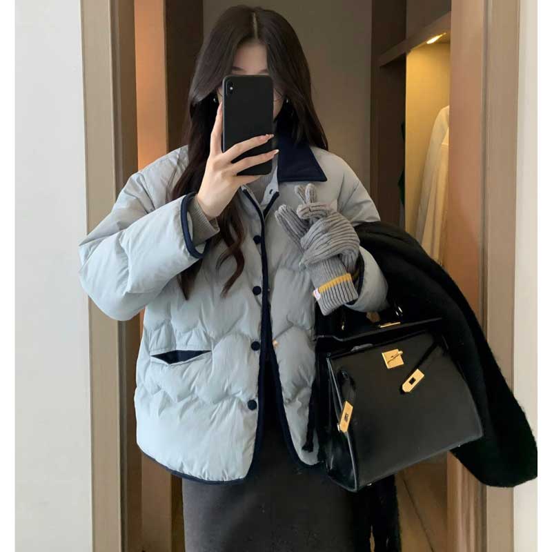 バイカラーショート丈ダウンコート(3colors)