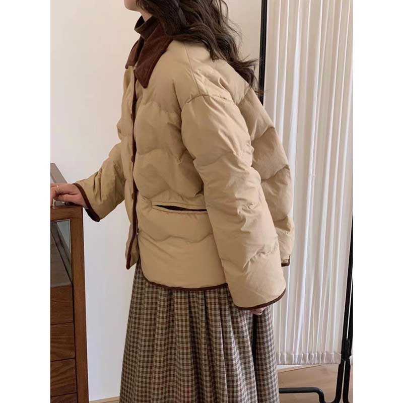 バイカラーショート丈ダウンコート(3colors)