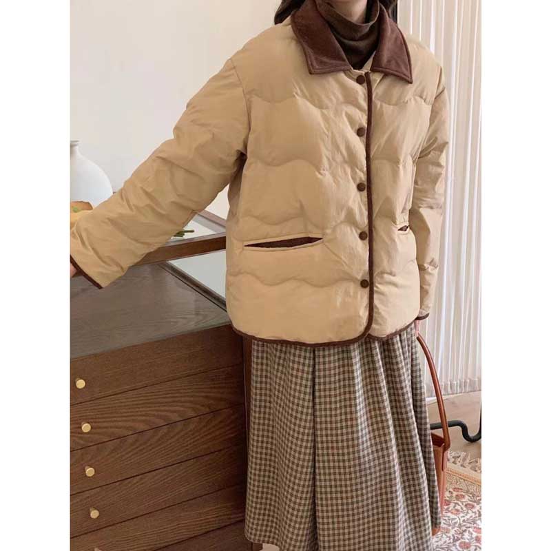 バイカラーショート丈ダウンコート(3colors)