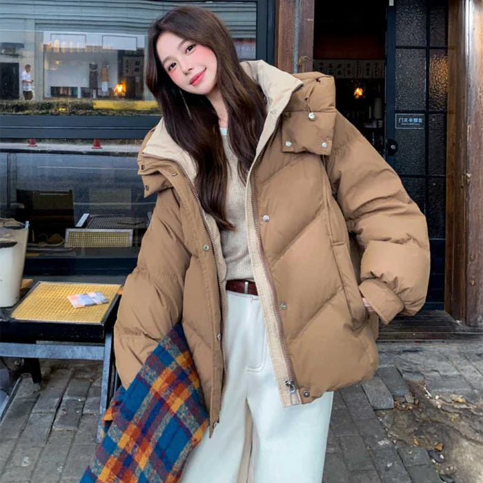 フード付きショート丈ダウンジャケット(5colors)