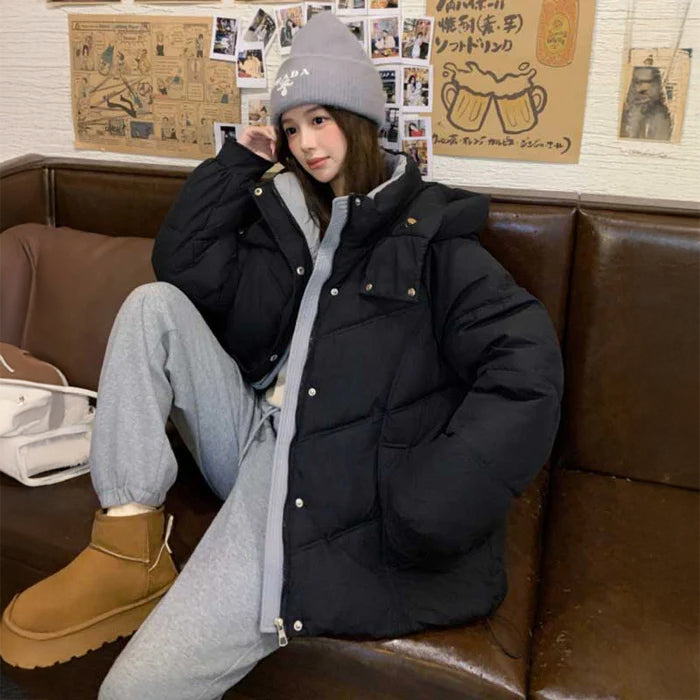 フード付きショート丈ダウンジャケット(5colors)