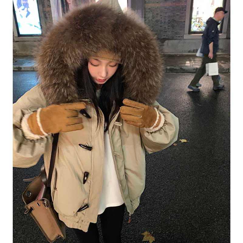 ファー付きビッグフードダウンジャケット(2colors)