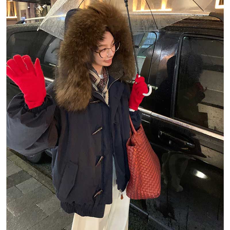 ファー付きビッグフードダウンジャケット(2colors)