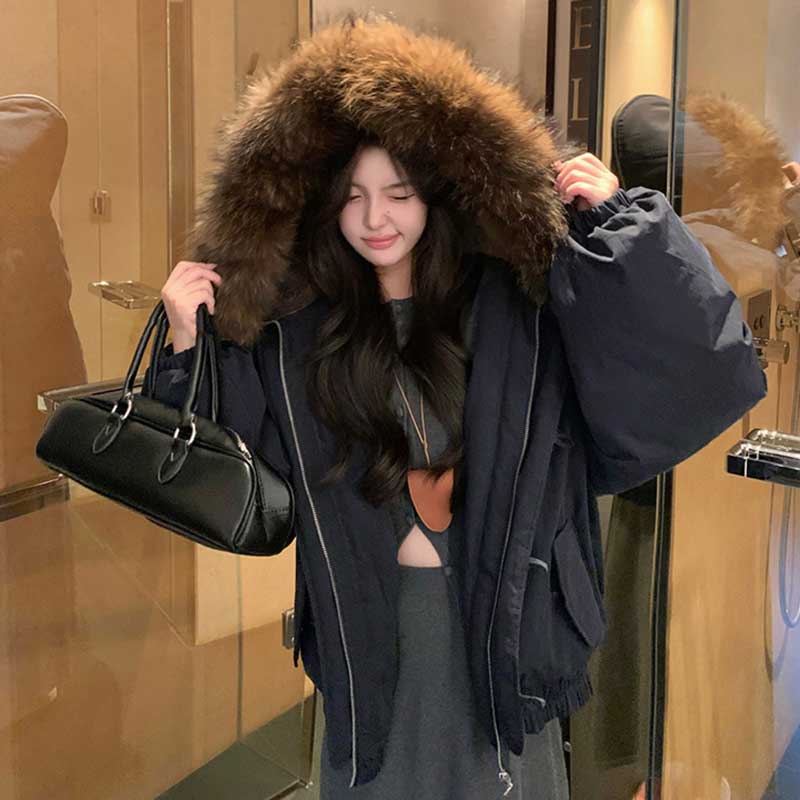 ファー付きビッグフードダウンジャケット(2colors)