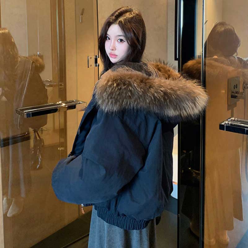 ファー付きビッグフードダウンジャケット(2colors)