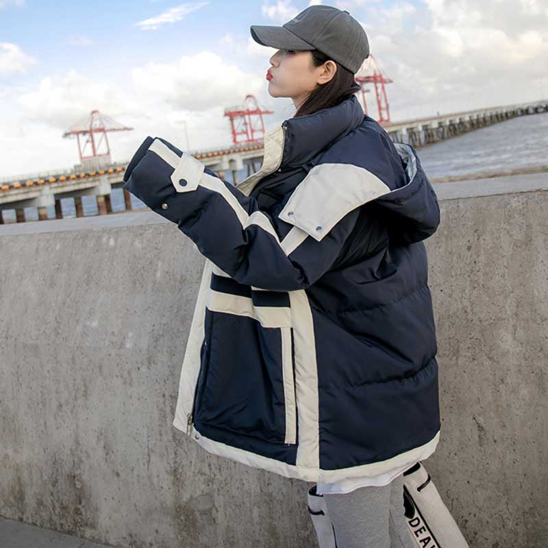 スポーティバイカラーダウンジャケット