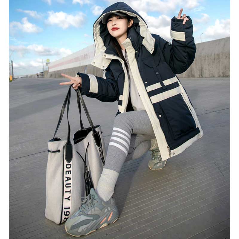 スポーティバイカラーダウンジャケット