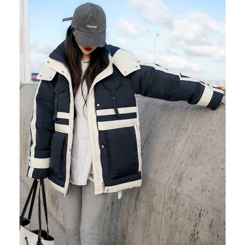 スポーティバイカラーダウンジャケット