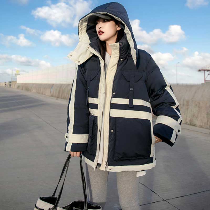 スポーティバイカラーダウンジャケット