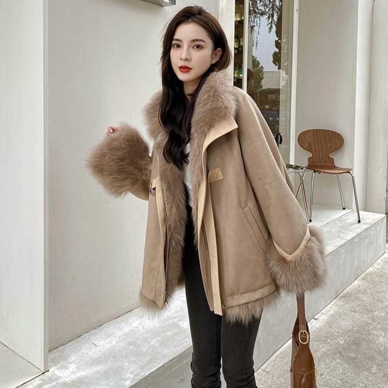 ファートリミングスエードリバーシブルコート(2colors)