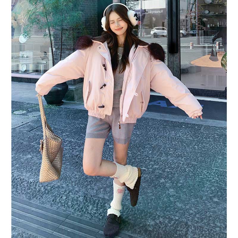 ジップフードショートブルゾン(4colors)