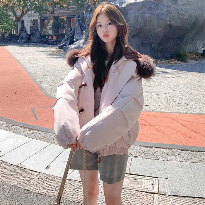 ジップフードショートブルゾン(4colors)