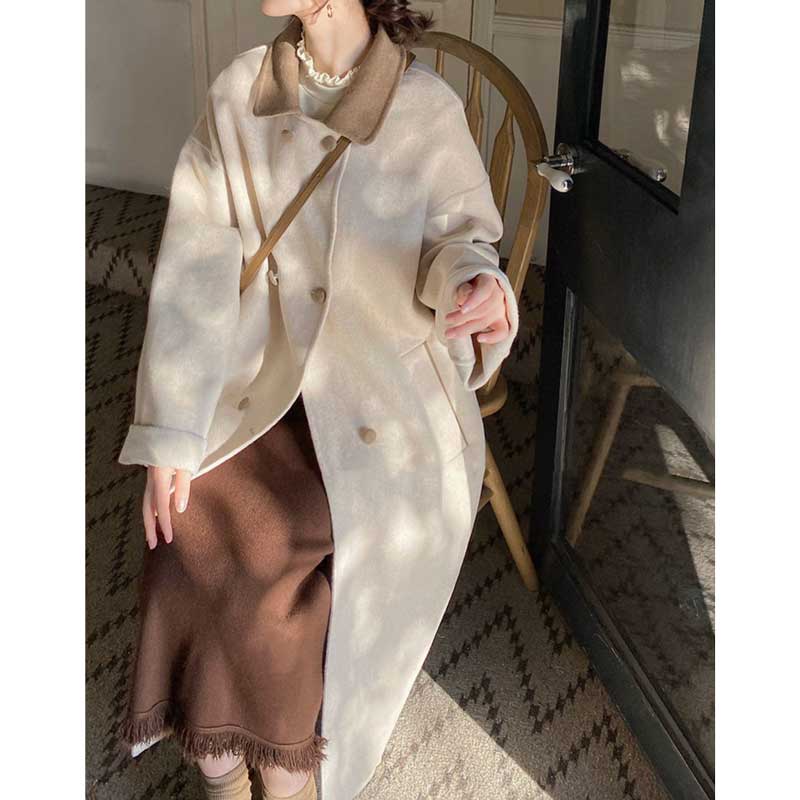 バイカラーロングチェスターコート(2colors)