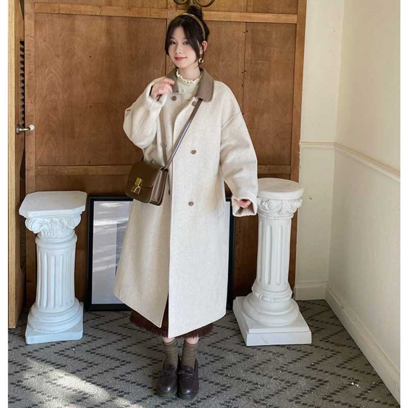 バイカラーロングチェスターコート(2colors)