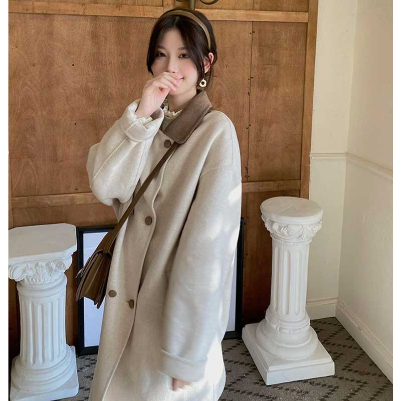 バイカラーロングチェスターコート(2colors)