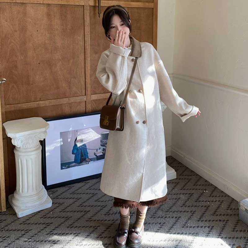 バイカラーロングチェスターコート(2colors)