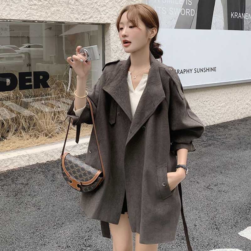 ベルトディテールショートコート