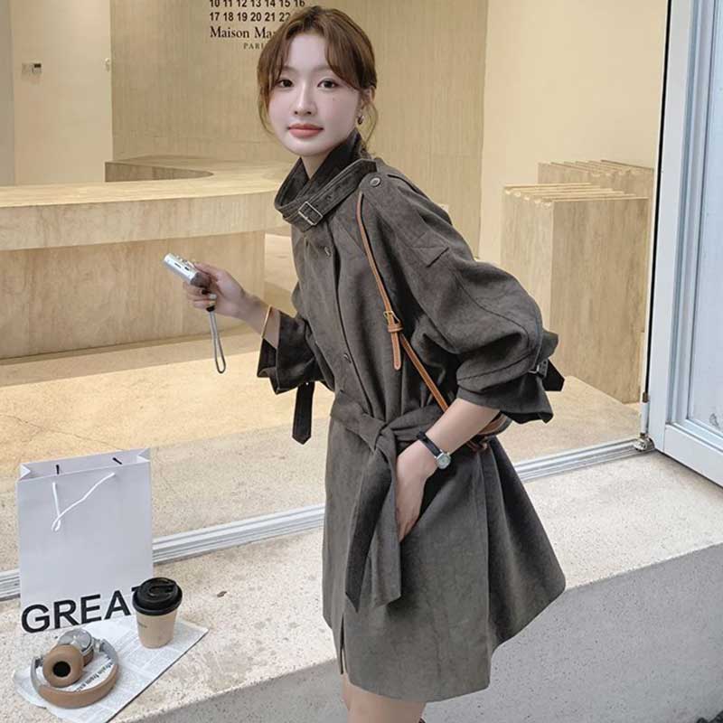 ベルトディテールショートコート