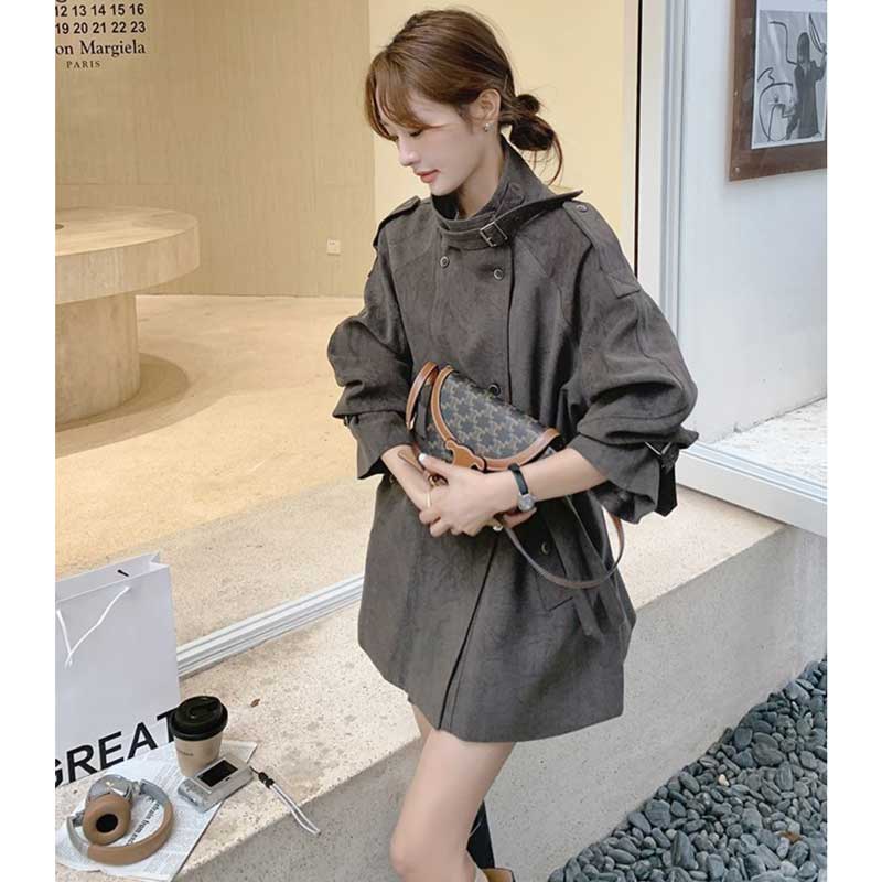 ベルトディテールショートコート