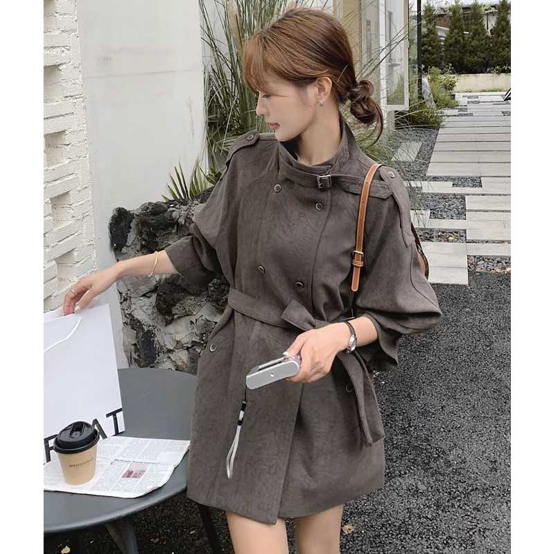 ベルトディテールショートコート