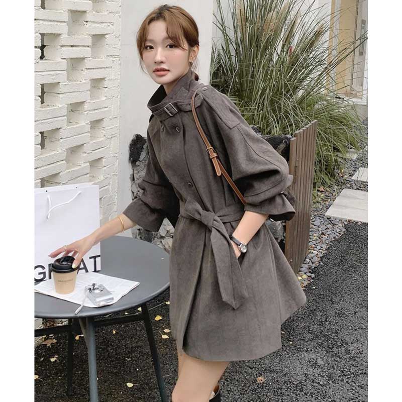 ベルトディテールショートコート