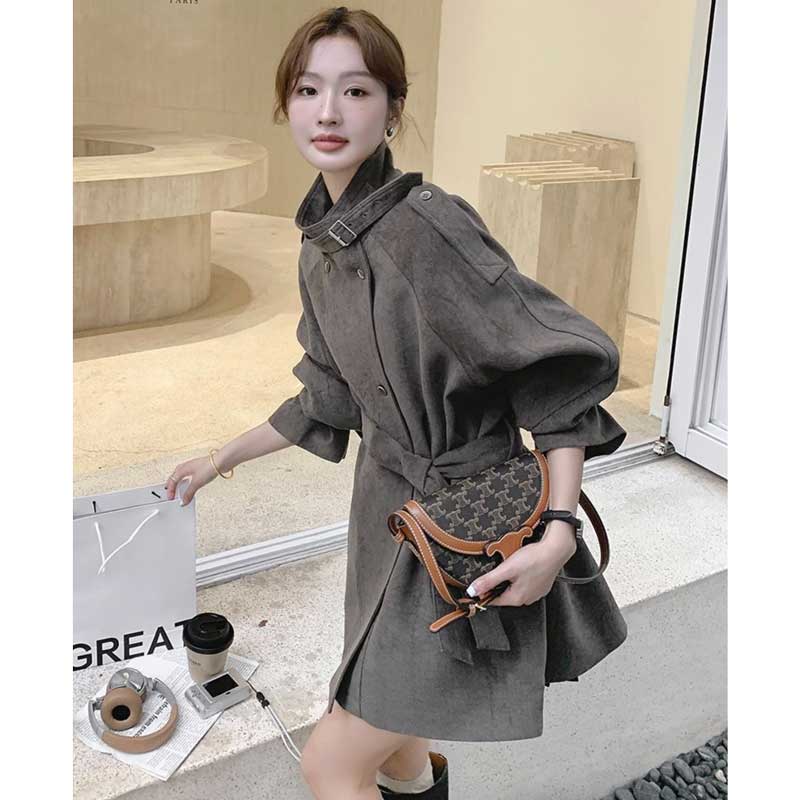 ベルトディテールショートコート