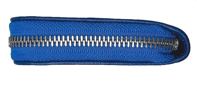 牛革ストライプ長財布（ブルー）