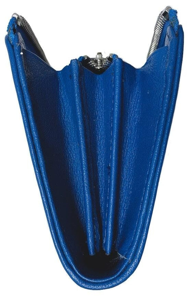 牛革ストライプ長財布（ブルー）