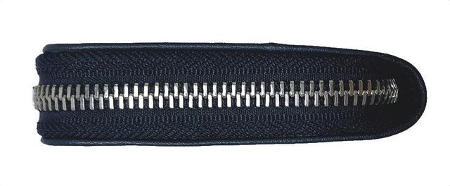 牛革ストライプ長財布（ネイビー）