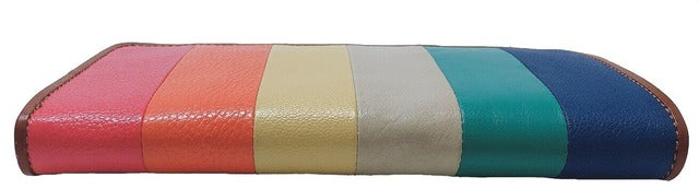 牛革ストライプ長財布（キャメル）