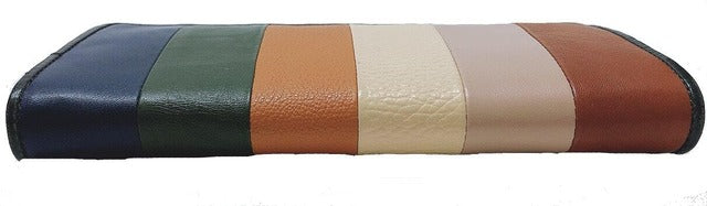 牛革ストライプ長財布（カーキ）