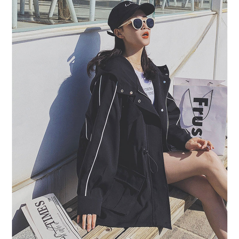 ライン入りオーバーサイズマウンテンパーカー