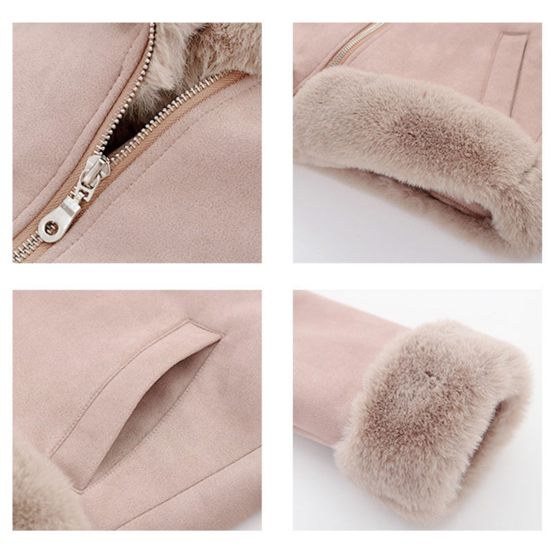 ファー付ムートンライクジャケット(2colors)