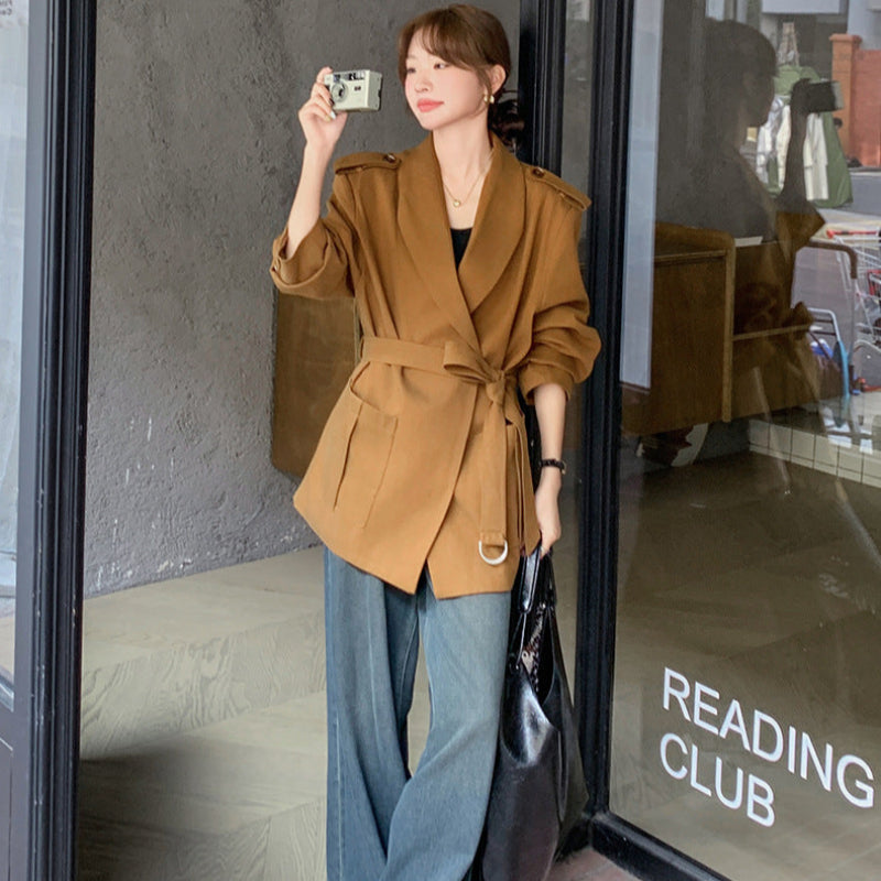 オレンジブラウンショートコート