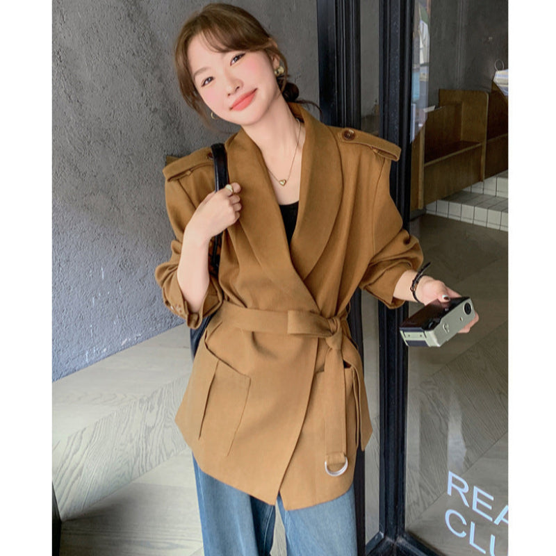 オレンジブラウンショートコート