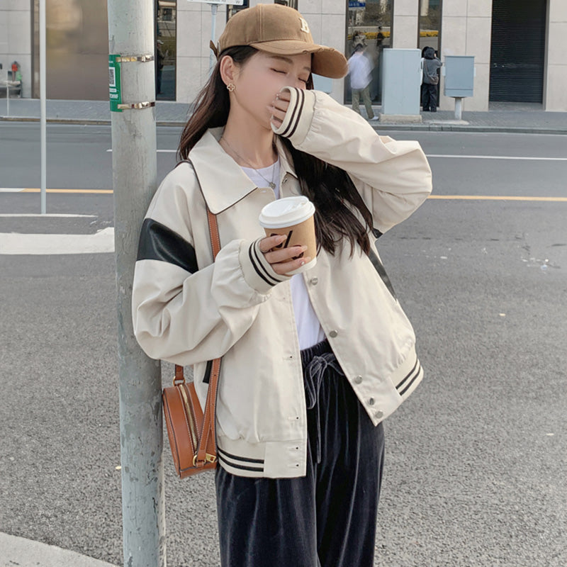 バイカラーカジュアルブルゾン