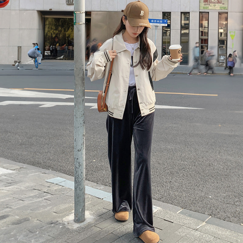 バイカラーカジュアルブルゾン