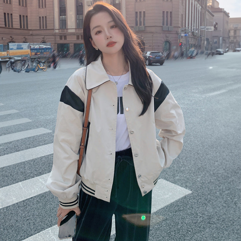 バイカラーカジュアルブルゾン